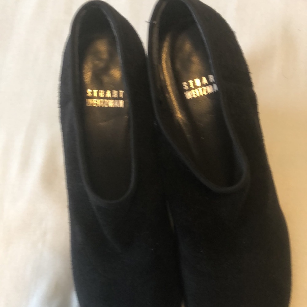 Stuart Weitzman Ankle Bootie Black Suede Pumps - 8 1/2 Narrow - #224 - Picture 7 of 8
